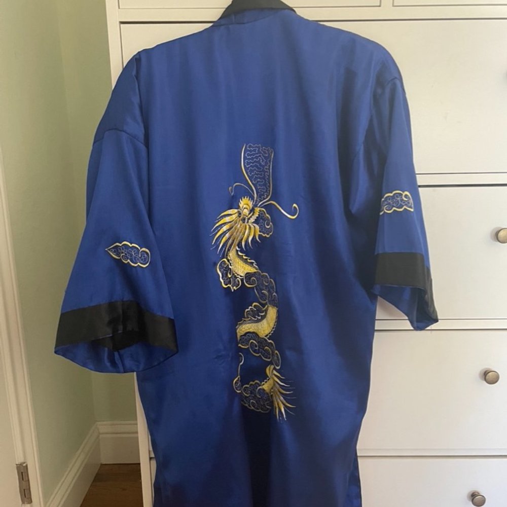 Vintage reversible silk kimono robe - Size 14